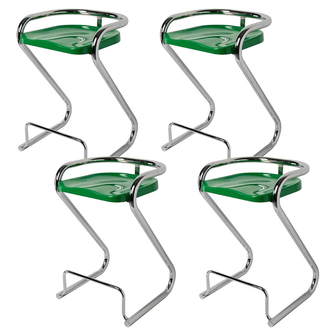 Sgabello da bar sul retro posteriore con sedile sagomate con base di metallo