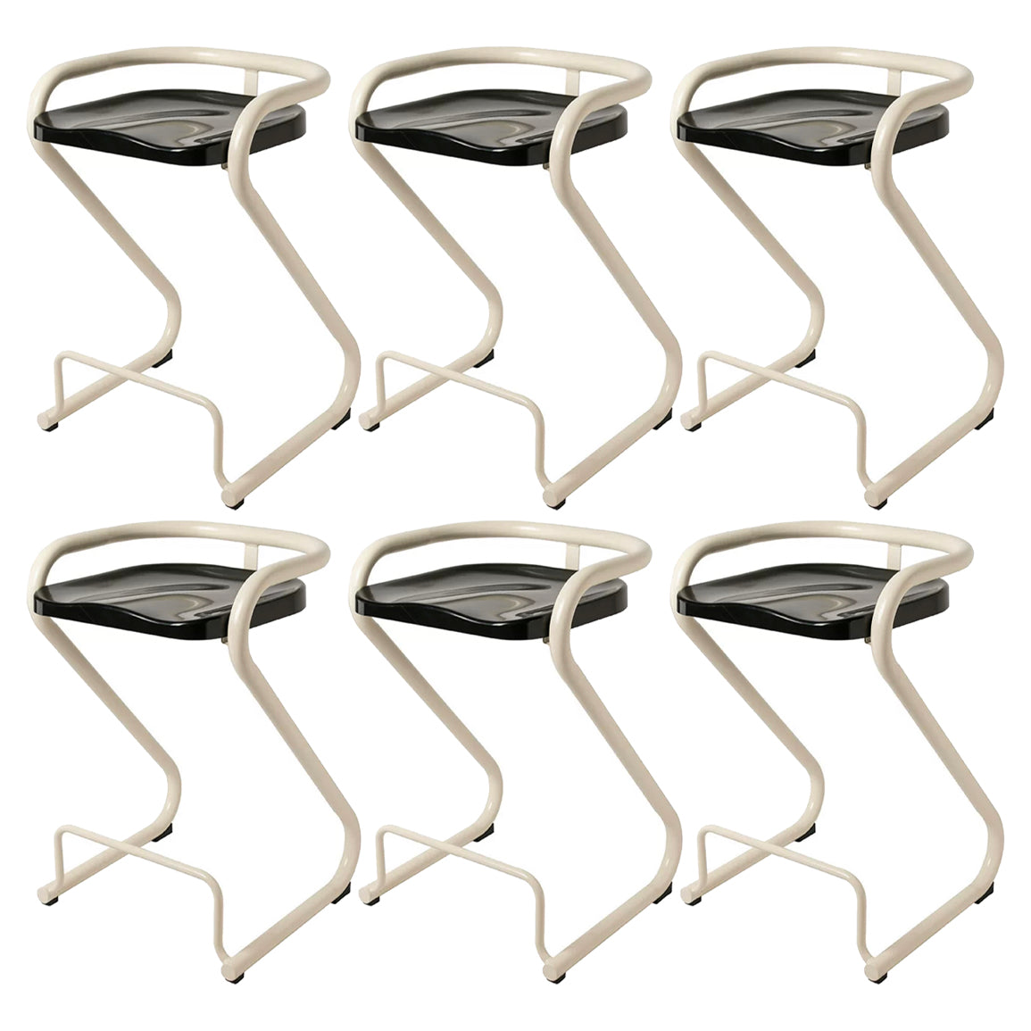 Sgabello da bar sul retro posteriore con sedile sagomate con base di metallo