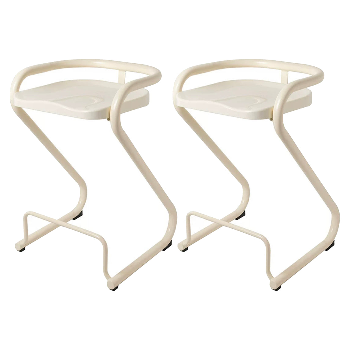 Sgabello da bar sul retro posteriore con sedile sagomate con base di metallo