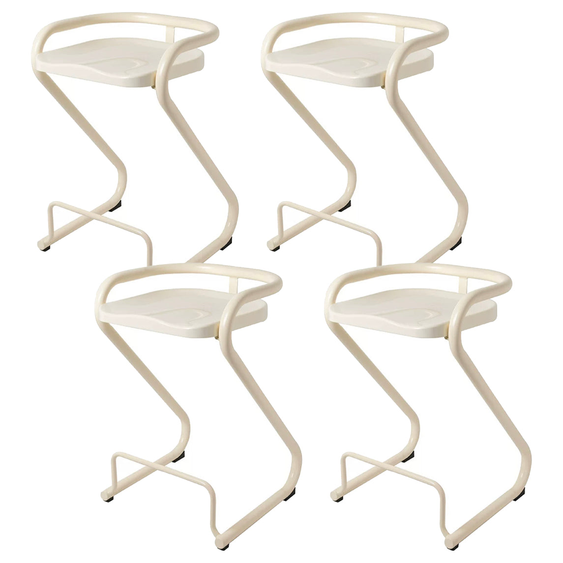 Sgabello da bar sul retro posteriore con sedile sagomate con base di metallo