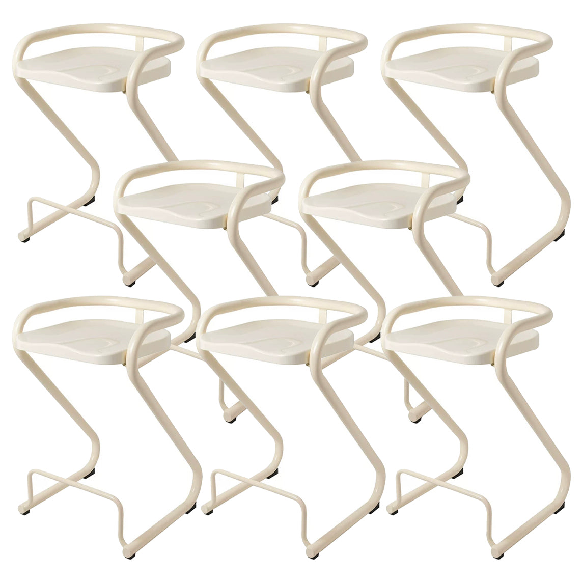 Sgabello da bar sul retro posteriore con sedile sagomate con base di metallo