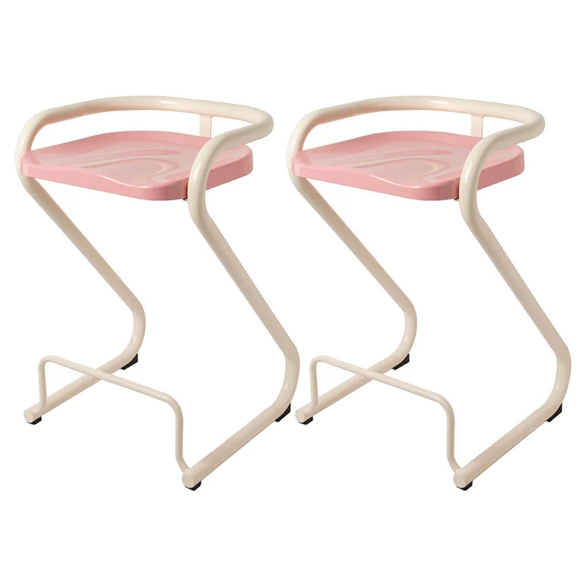 Sgabello da bar sul retro posteriore con sedile sagomate con base di metallo