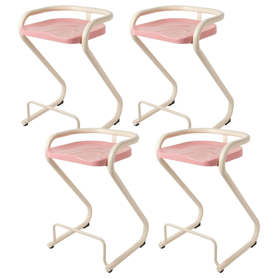 Sgabello da bar sul retro posteriore con sedile sagomate con base di metallo