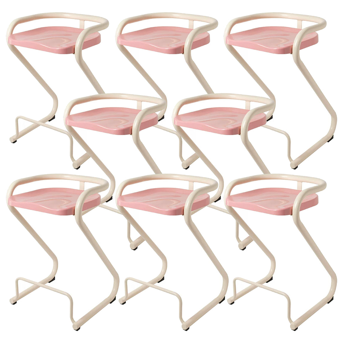 Sgabello da bar sul retro posteriore con sedile sagomate con base di metallo