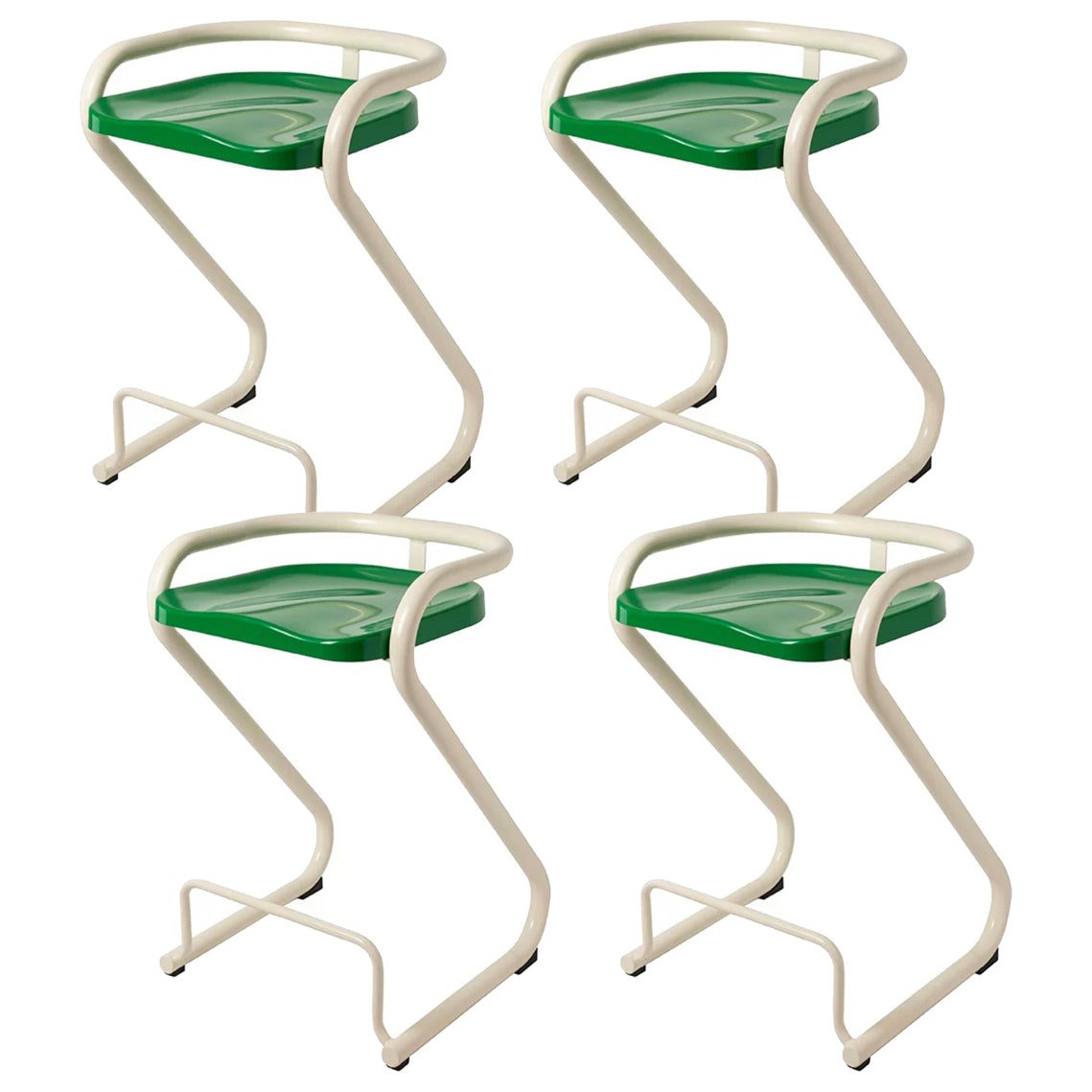 Sgabello da bar sul retro posteriore con sedile sagomate con base di metallo