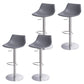 Adjustable Bar Stool Leather Backrest Bar Stools for Living Room Grey 4 Piece Set Clearhalo 'Bar Furniture' 'Bar Stools' 'bar_stools' 'furn' 'furn_bar_stools' 'Furniture' 'Kitchen & Dining Furniture' 7436353