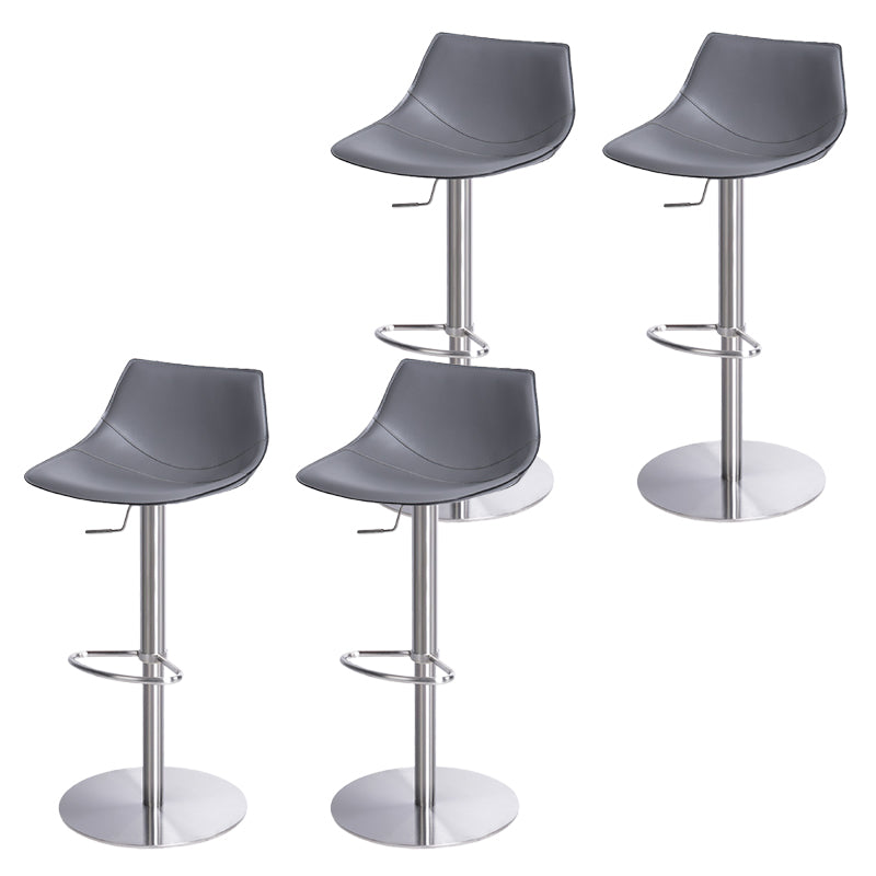 Adjustable Bar Stool Leather Backrest Bar Stools for Living Room Grey 4 Piece Set Clearhalo 'Bar Furniture' 'Bar Stools' 'bar_stools' 'furn' 'furn_bar_stools' 'Furniture' 'Kitchen & Dining Furniture' 7436353