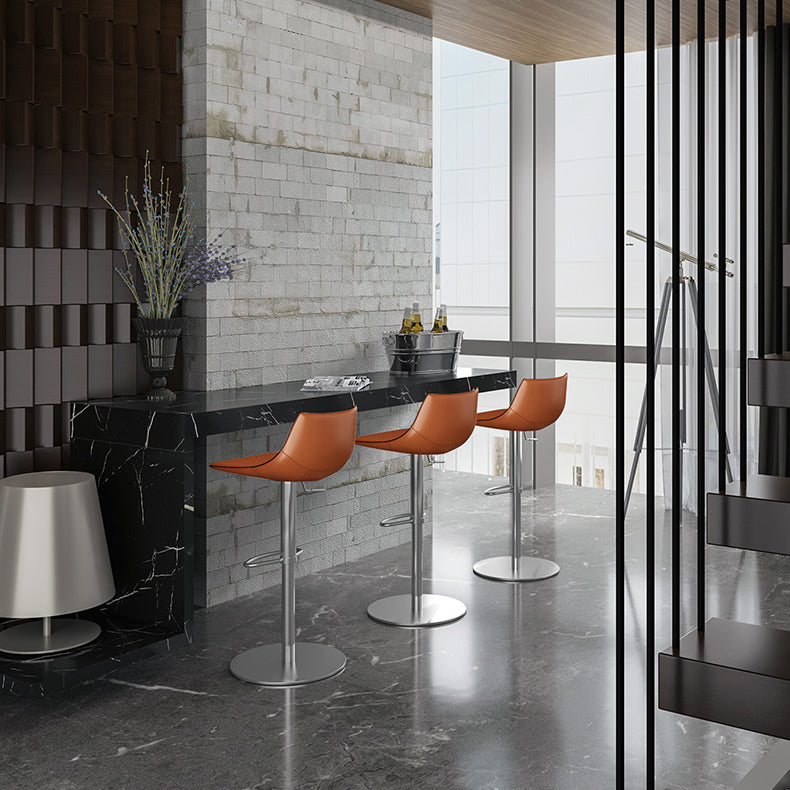 Adjustable Bar Stool Leather Backrest Bar Stools for Living Room Clearhalo 'Bar Furniture' 'Bar Stools' 'bar_stools' 'furn' 'furn_bar_stools' 'Furniture' 'Kitchen & Dining Furniture' 7436354