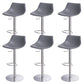 Adjustable Bar Stool Leather Backrest Bar Stools for Living Room Grey 6 Piece Set Clearhalo 'Bar Furniture' 'Bar Stools' 'bar_stools' 'furn' 'furn_bar_stools' 'Furniture' 'Kitchen & Dining Furniture' 7436355
