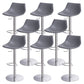 Adjustable Bar Stool Leather Backrest Bar Stools for Living Room Grey 8 Piece Set Clearhalo 'Bar Furniture' 'Bar Stools' 'bar_stools' 'furn' 'furn_bar_stools' 'Furniture' 'Kitchen & Dining Furniture' 7436358