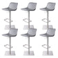 Adjustable Bar Stool Leather Backrest Bar Stools for Living Room Light Gray 6 Piece Set Clearhalo 'Bar Furniture' 'Bar Stools' 'bar_stools' 'furn' 'furn_bar_stools' 'Furniture' 'Kitchen & Dining Furniture' 7436366
