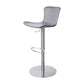 Adjustable Bar Stool Leather Backrest Bar Stools for Living Room Silver Gray 1 Piece Clearhalo 'Bar Furniture' 'Bar Stools' 'bar_stools' 'furn' 'furn_bar_stools' 'Furniture' 'Kitchen & Dining Furniture' 7436375