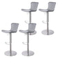Adjustable Bar Stool Leather Backrest Bar Stools for Living Room Silver Gray 4 Piece Set Clearhalo 'Bar Furniture' 'Bar Stools' 'bar_stools' 'furn' 'furn_bar_stools' 'Furniture' 'Kitchen & Dining Furniture' 7436377