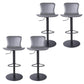 Adjustable Bar Stool Leather Backrest Bar Stools for Living Room Gray Black 4 Piece Set Clearhalo 'Bar Furniture' 'Bar Stools' 'bar_stools' 'furn' 'furn_bar_stools' 'Furniture' 'Kitchen & Dining Furniture' 7436382