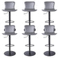 Adjustable Bar Stool Leather Backrest Bar Stools for Living Room Gray Black 6 Piece Set Clearhalo 'Bar Furniture' 'Bar Stools' 'bar_stools' 'furn' 'furn_bar_stools' 'Furniture' 'Kitchen & Dining Furniture' 7436383