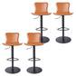 Adjustable Bar Stool Leather Backrest Bar Stools for Living Room Orange Black 4 Piece Set Clearhalo 'Bar Furniture' 'Bar Stools' 'bar_stools' 'furn' 'furn_bar_stools' 'Furniture' 'Kitchen & Dining Furniture' 7436387