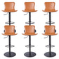 Adjustable Bar Stool Leather Backrest Bar Stools for Living Room Orange Black 6 Piece Set Clearhalo 'Bar Furniture' 'Bar Stools' 'bar_stools' 'furn' 'furn_bar_stools' 'Furniture' 'Kitchen & Dining Furniture' 7436388