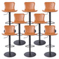 Adjustable Bar Stool Leather Backrest Bar Stools for Living Room Orange Black 8 Piece Set Clearhalo 'Bar Furniture' 'Bar Stools' 'bar_stools' 'furn' 'furn_bar_stools' 'Furniture' 'Kitchen & Dining Furniture' 7436389