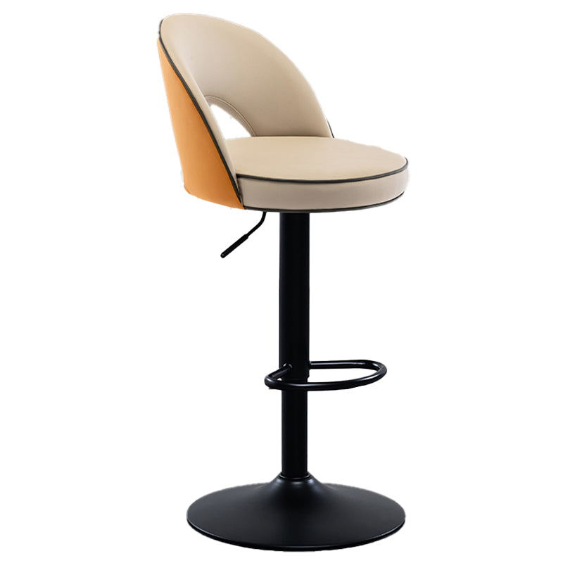 Tabourets de bar pivotants à hauteur réglable, style Glam, en simili cuir, avec base noire