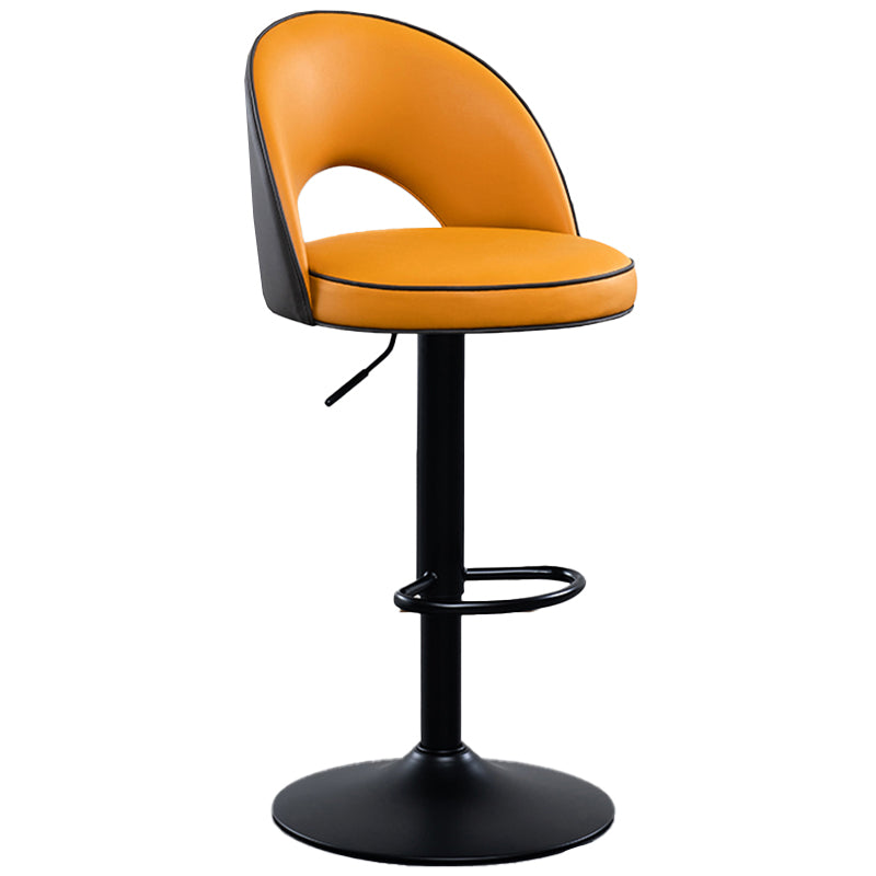 Tabourets de bar pivotants à hauteur réglable, style Glam, en simili cuir, avec base noire