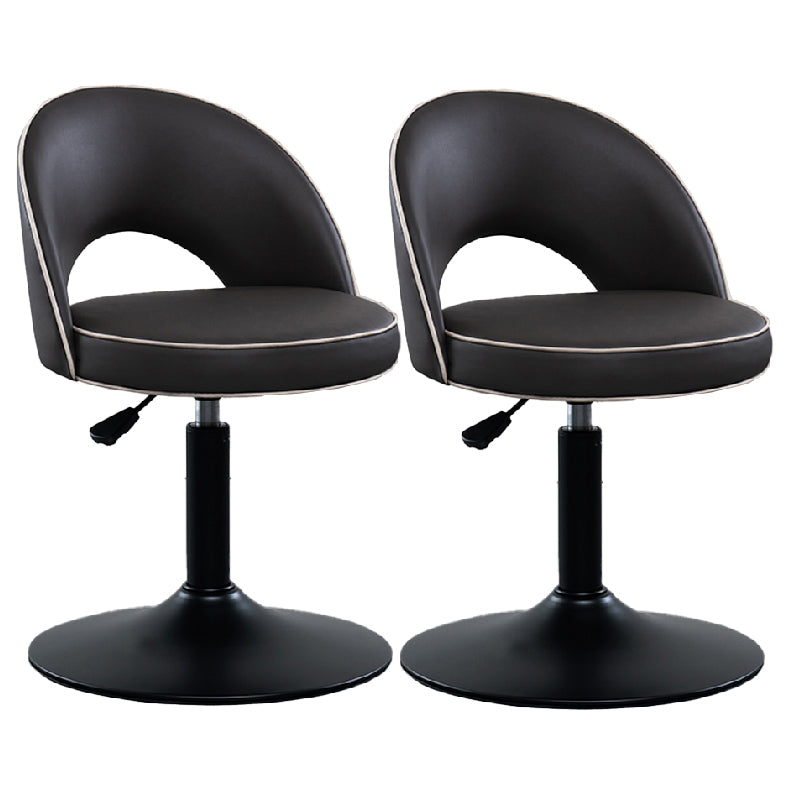 Tabourets de bar pivotants à hauteur réglable, style Glam, en simili cuir, avec base noire