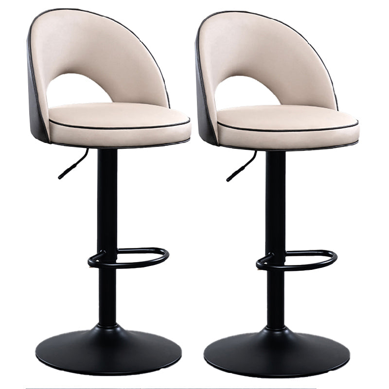 Tabourets de bar pivotants à hauteur réglable, style Glam, en simili cuir, avec base noire