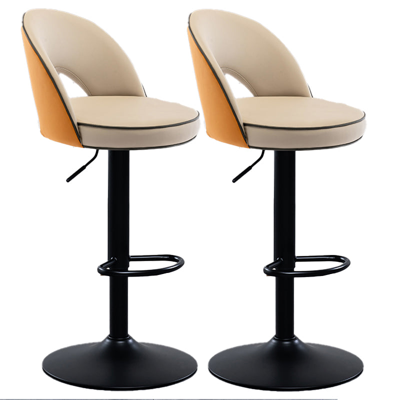 Tabourets de bar pivotants à hauteur réglable, style Glam, en simili cuir, avec base noire
