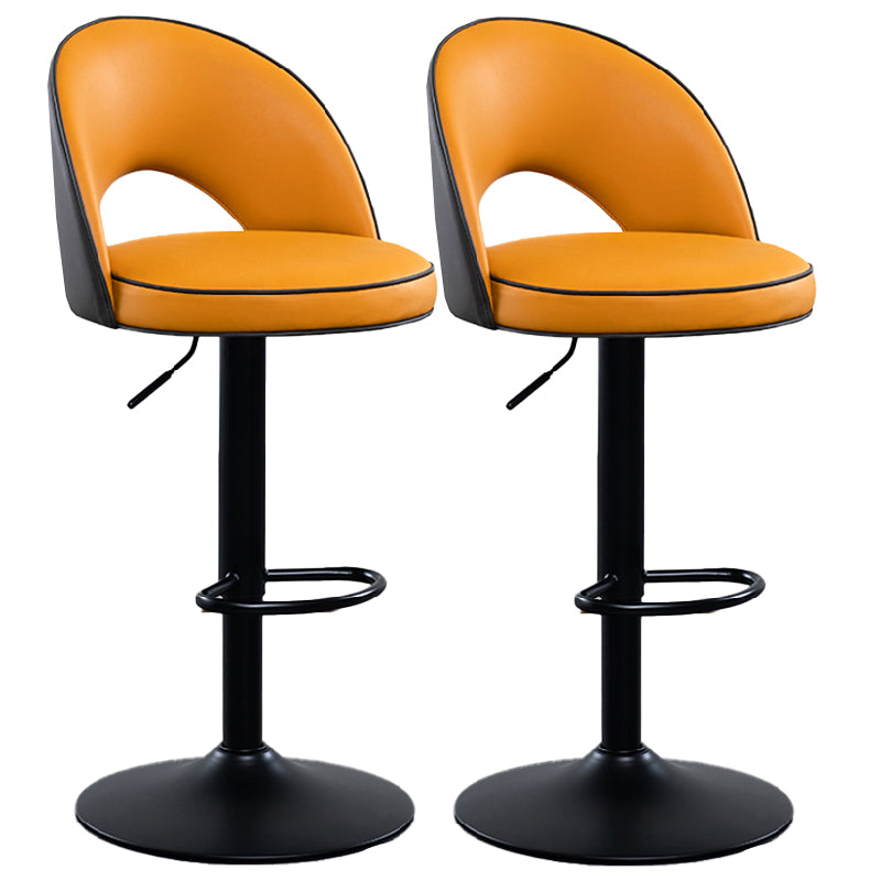 Tabourets de bar pivotants à hauteur réglable, style Glam, en simili cuir, avec base noire
