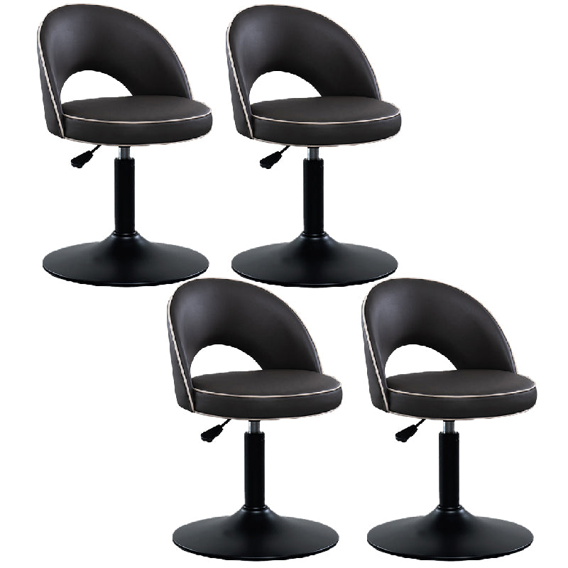 Tabourets de bar pivotants à hauteur réglable, style Glam, en simili cuir, avec base noire