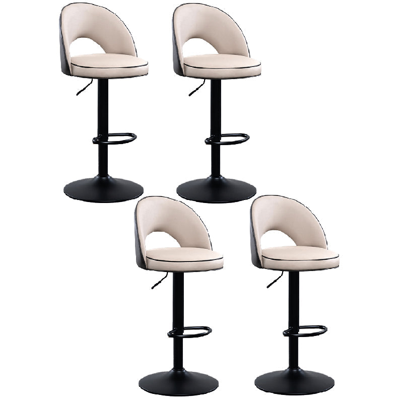 Tabourets de bar pivotants à hauteur réglable, style Glam, en simili cuir, avec base noire