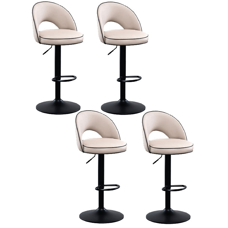 Tabourets de bar pivotants à hauteur réglable, style Glam, en simili cuir, avec base noire