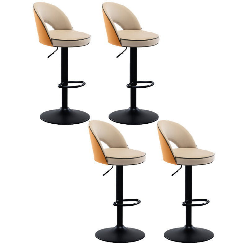 Tabourets de bar pivotants à hauteur réglable, style Glam, en simili cuir, avec base noire