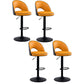Tabourets de bar pivotants à hauteur réglable, style Glam, en simili cuir, avec base noire