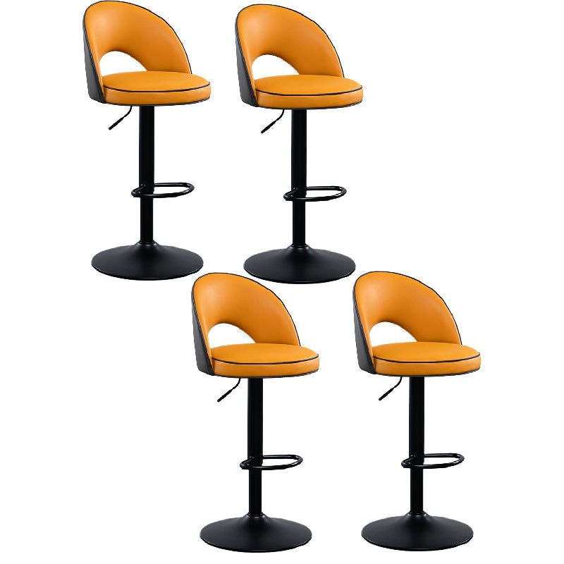 Tabourets de bar pivotants à hauteur réglable, style Glam, en simili cuir, avec base noire