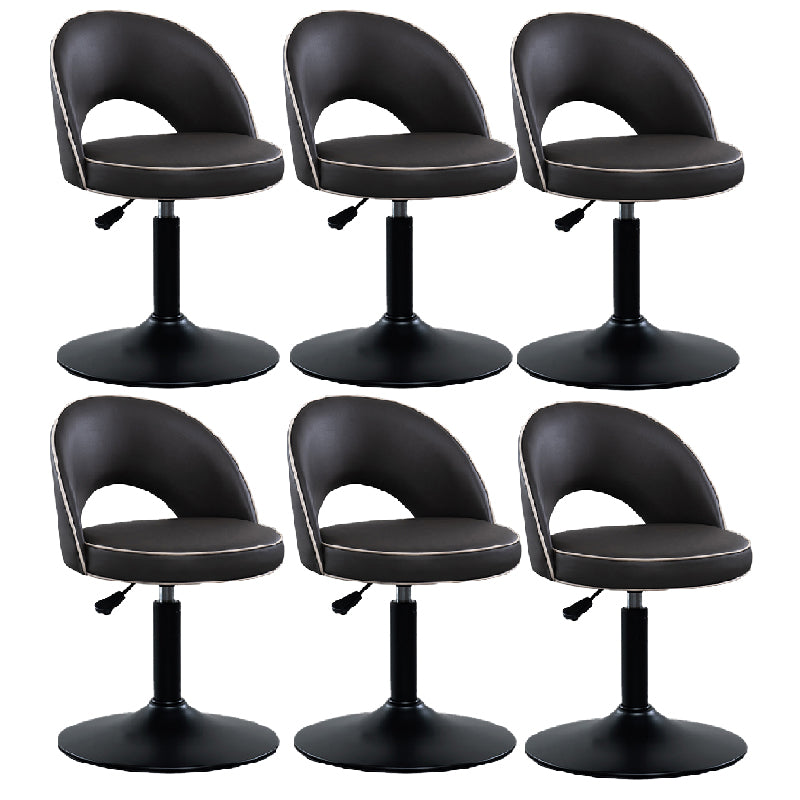 Tabourets de bar pivotants à hauteur réglable, style Glam, en simili cuir, avec base noire