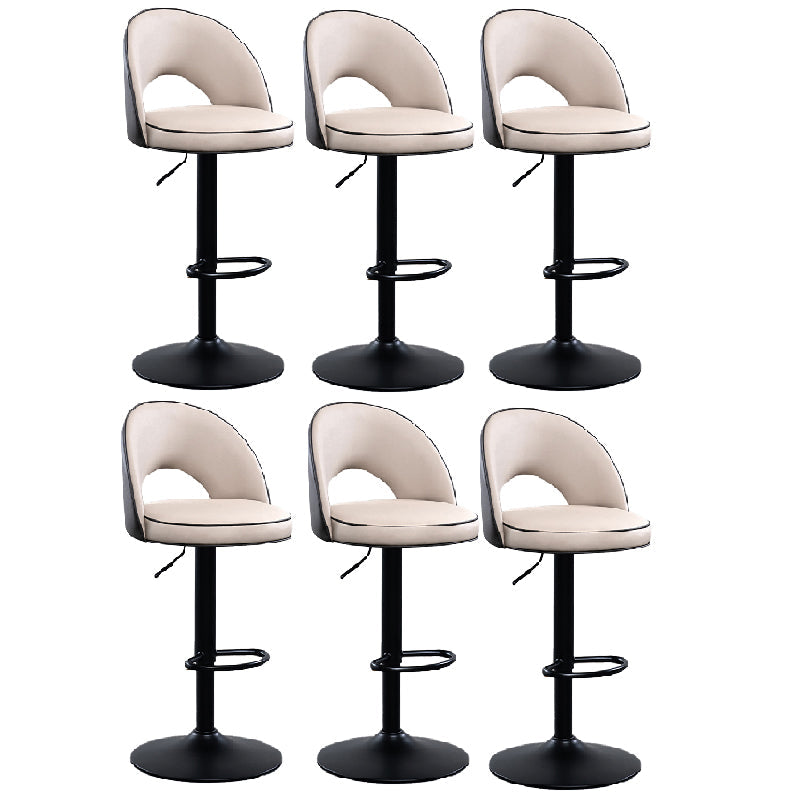 Tabourets de bar pivotants à hauteur réglable, style Glam, en simili cuir, avec base noire