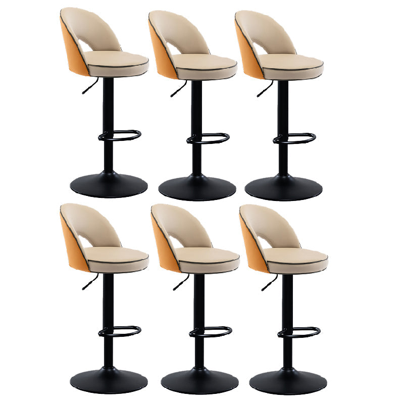 Tabourets de bar pivotants à hauteur réglable, style Glam, en simili cuir, avec base noire
