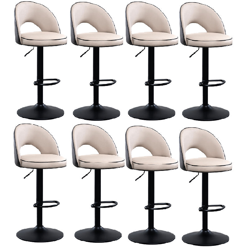 Tabourets de bar pivotants à hauteur réglable, style Glam, en simili cuir, avec base noire