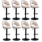 Tabourets de bar pivotants à hauteur réglable, style Glam, en simili cuir, avec base noire