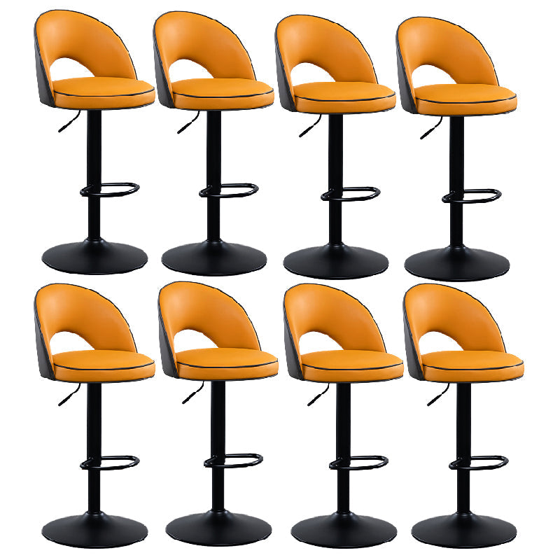 Tabourets de bar pivotants à hauteur réglable, style Glam, en simili cuir, avec base noire