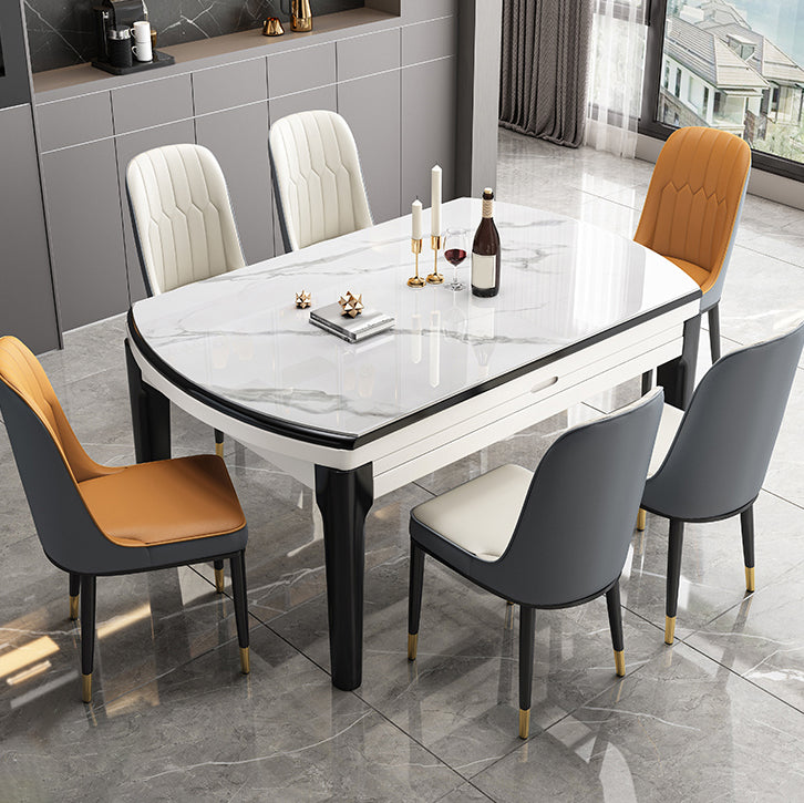 Muebles de piedra de estilo moderno 7/9 piezas 4 patas mesa con silla sin brazo