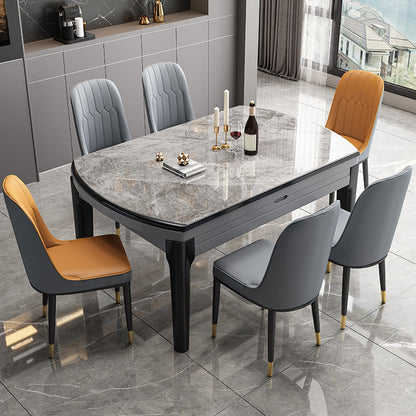 Meubles en pierre de style moderne 7/9 PCS 4 jambes Table avec chaise sans bras