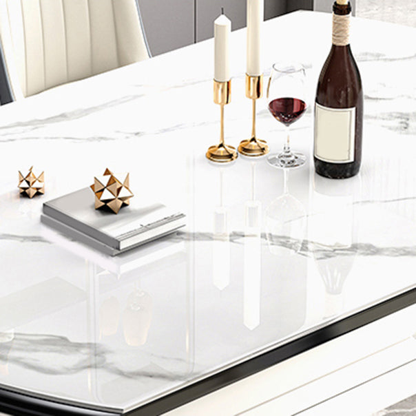 Meubles en pierre de style moderne 7/9 PCS 4 jambes Table avec chaise sans bras