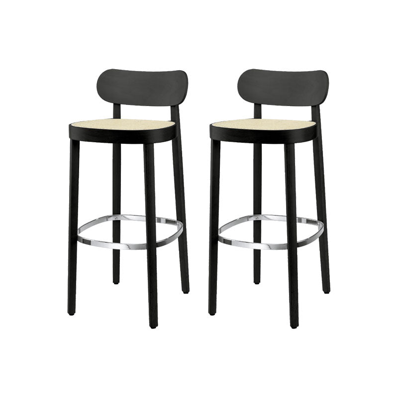 Contemporary Style Wood Counter Chair Footrest Counter Stool for Restaurant Black 2 Piece Set Clearhalo 'Bar Furniture' 'Bar Stools' 'bar_stools' 'furn' 'furn_bar_stools' 'Furniture' 'Kitchen & Dining Furniture' 7436576