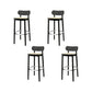 Contemporary Style Wood Counter Chair Footrest Counter Stool for Restaurant Black 4 Piece Set Clearhalo 'Bar Furniture' 'Bar Stools' 'bar_stools' 'furn' 'furn_bar_stools' 'Furniture' 'Kitchen & Dining Furniture' 7436577