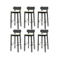 Contemporary Style Wood Counter Chair Footrest Counter Stool for Restaurant Black 6 Piece Set Clearhalo 'Bar Furniture' 'Bar Stools' 'bar_stools' 'furn' 'furn_bar_stools' 'Furniture' 'Kitchen & Dining Furniture' 7436580