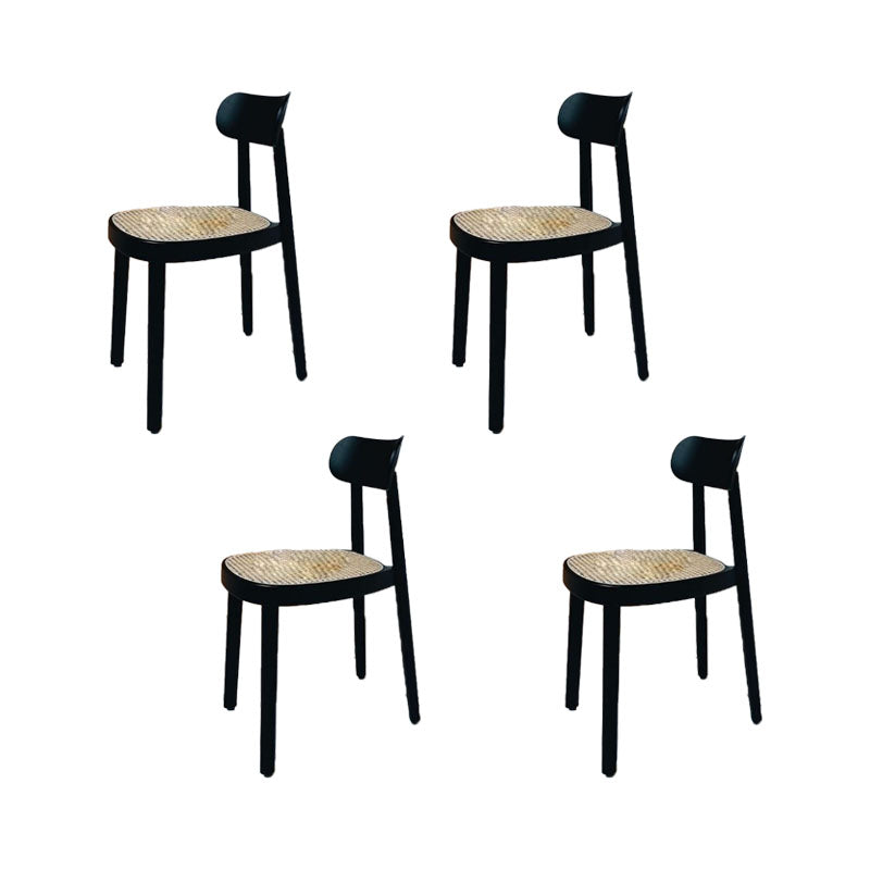 Contemporary Style Wood Counter Chair Footrest Counter Stool for Restaurant Black 4 Piece Set Short Stool(18"H) Clearhalo 'Bar Furniture' 'Bar Stools' 'bar_stools' 'furn' 'furn_bar_stools' 'Furniture' 'Kitchen & Dining Furniture' 7436588