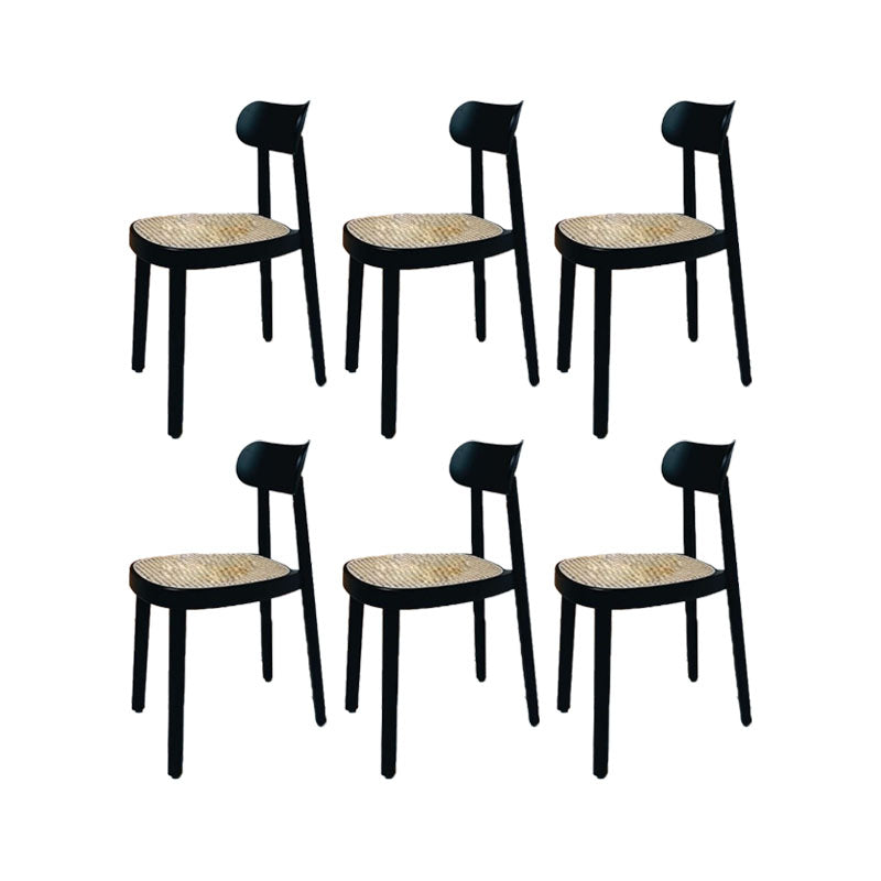 Contemporary Style Wood Counter Chair Footrest Counter Stool for Restaurant Black 6 Piece Set Short Stool(18"H) Clearhalo 'Bar Furniture' 'Bar Stools' 'bar_stools' 'furn' 'furn_bar_stools' 'Furniture' 'Kitchen & Dining Furniture' 7436589