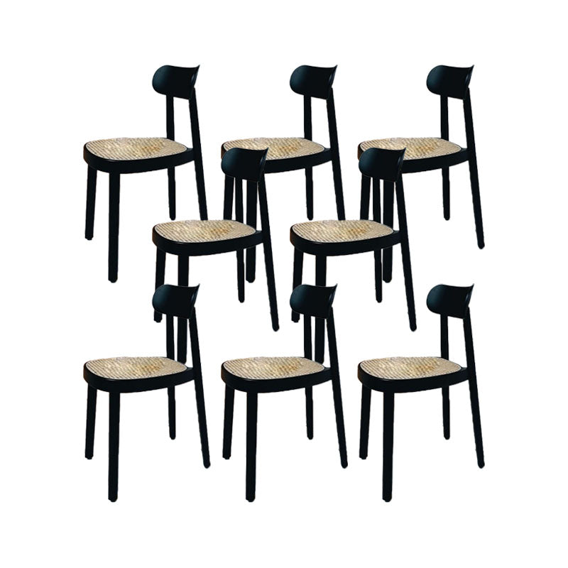 Contemporary Style Wood Counter Chair Footrest Counter Stool for Restaurant Black 8 Piece Set Short Stool(18"H) Clearhalo 'Bar Furniture' 'Bar Stools' 'bar_stools' 'furn' 'furn_bar_stools' 'Furniture' 'Kitchen & Dining Furniture' 7436592