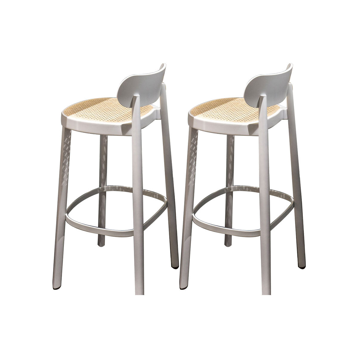 Contemporary Style Wood Counter Chair Footrest Counter Stool for Restaurant White 2 Piece Set Clearhalo 'Bar Furniture' 'Bar Stools' 'bar_stools' 'furn' 'furn_bar_stools' 'Furniture' 'Kitchen & Dining Furniture' 7436594
